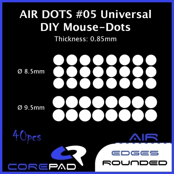 Corepad Skatez DOTS AIR CTRL #05 05 Universal DIY Dot GHOSTGLIDES Edgerunner VORTEX CYCLONE PlastiX X-Raypad Jade Obsidian PRO Esports Tiger ICE